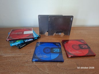 5 st Sony MiniDisc 74 min - Blandade färger