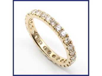 Ring, 18K guld, allians naturliga briljantslipade diamanter (0,95ct, stl 16,7mm)
