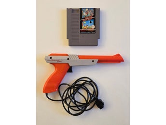 Nintendo NES Super Mario Bros. / Duck Hunt spelkassett med Zapper ljuspistol