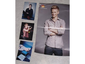 Erik Grönwall idol affisch poster 48 x 28 cm + 3 nya vykort 15 x 10 samlar bild