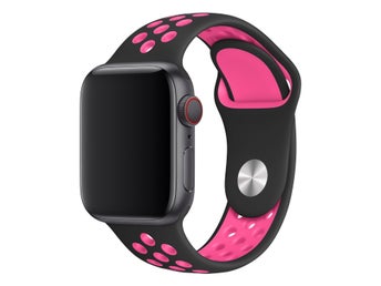 Sportband 38/40/41/42mm (M/L) Apple Watch Armband - SVART / SKRIKROSA