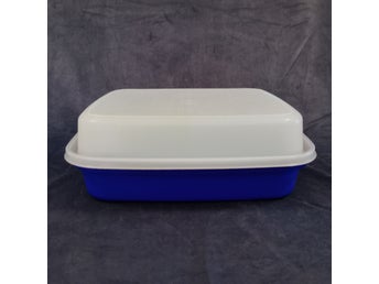 Tupperware Season-Serve marineringsbehållare i blått och vitt