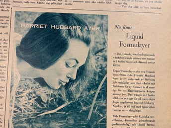 Retro-annons ”Liquid Formulayer – hydratiserande cremen” från 1960