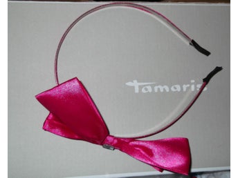 Rosa Tyg Diadem Stor Rosett + Silvrig detalj Fin Vacker Håraccessoar Preppy