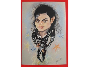 Michael Jackson - karrikatyrvykort av Östen Nilsson obeg 1988/1994(