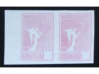 Litauen 1991 PROOF röd färgpar Baksida Litauisk text