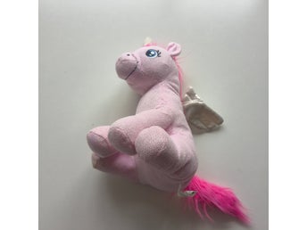 Ljusrosa enhörning/pegasus gosedjur – glitter & vingar – Zebra A/S
