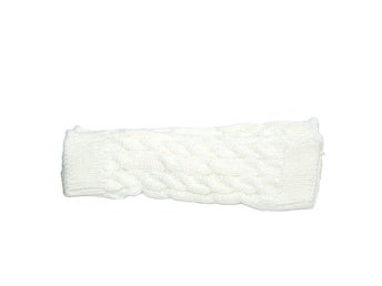 Armvärmare stickade, fingerlösa & korta - Vit [20cm] - Handledsvärmare