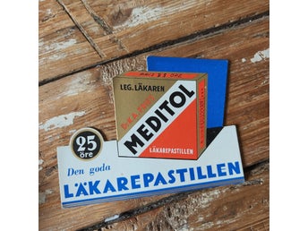 Reklamskylt Meditol läkarepastillen lanthandel