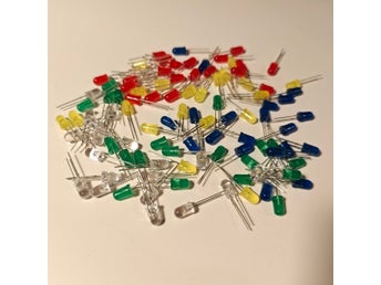 LED 5 mm dioder 100 st set, 5 färger blandat