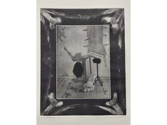Franco Leidi Signerad Akvatintfotogravyr “Interiör”, 1992