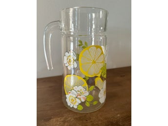 21 cm stor glaskaraff med blommor, citroner, karaff för sommaren