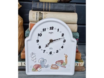 Vintage Tysk CERATEC Time Keramisk Kök Väggbonad Junghans Kvarts Klocka