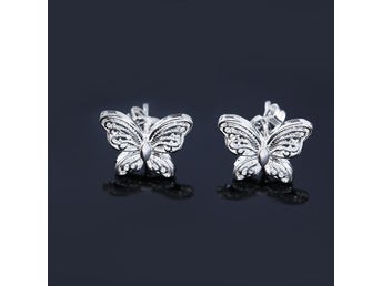 Sterling silver örhängen 925 Stämplade pläterade fjärilar nickelfri humla styl