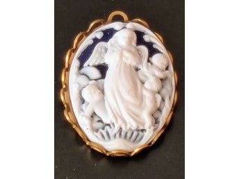 Blue Angel, Ängel camé hänge eller brosch