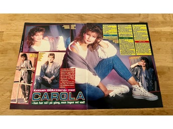 Carola Häggkvist 1986 reportage poster tidningen Okej 1980-tal