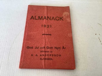 1921 Almanacka Almanack Almanackan Klässbol #C