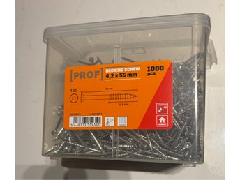 FRI FRAKT - Trallskruv PROF 4,2 x 55 mm Rostfri A2 T20 (1000 st)