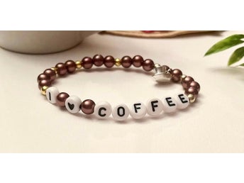 I love coffe armband pärlat armband