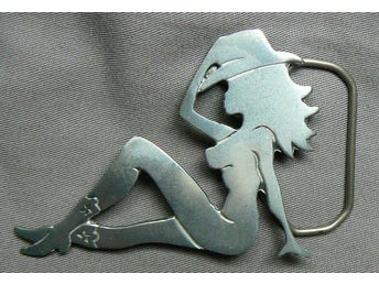 Bältesspänne mudflap cow girl pinup