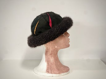 Mössa Fårull Vintage Varm Hatt Ull Hantverk Flerfärgade mönster (L3)
