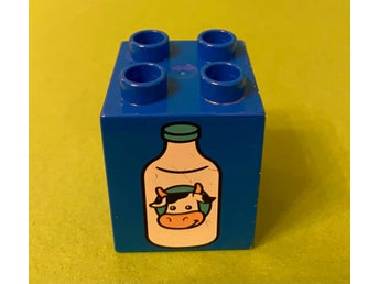 Lego DUPLO MJÖLK - Motivbit - Motivsten - Byggbit
