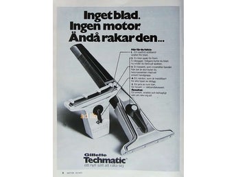 GILLETTE TECHMATIC, REKLAMANNONS 1972