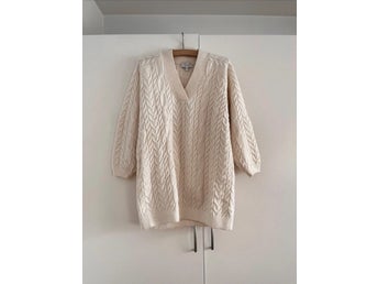 & Other Stories beige stickad kort klänning, storlek XS