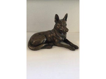 Dansk Kunsthandel Lauritz Jensen Figur Liggende Schæferhund