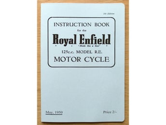 Instruktionsbok Royal Enfield RE 125 cc 1950