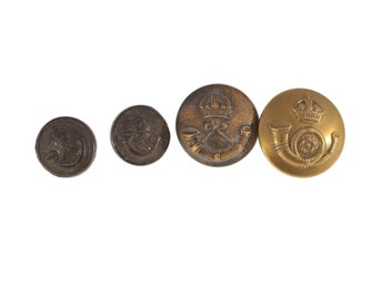 British Army Light Infantry buttons circa late 1800s/WWI-Combined weight 11.8g