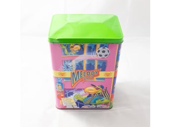Melody Pops Chupa Chups - RARE Stor plåtburk - Godisburk fotboll vintage