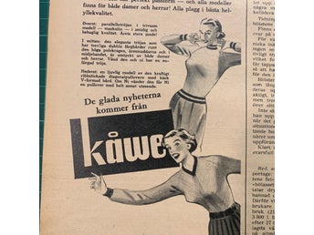 Retro-annons ”Kåwe-tröjor – kalas när det kyler” från 1953