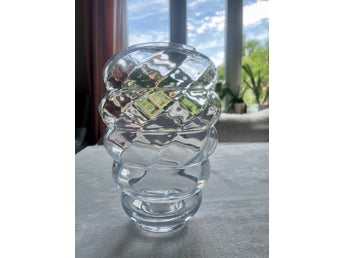 Retro vas med ringar / bubblor, Kosta Boda 1970-tal – Höjd 20 cm