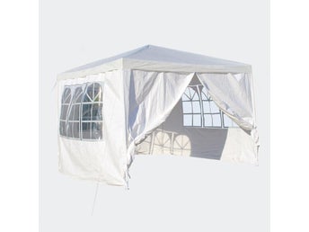 Fabriksnytt Partytält Paviljong Öltält Tält 3x3 m Vit Ny