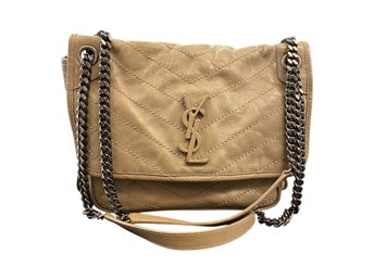 Saint Laurent Niki Medium Shoulder/Crossbody Bag Beige/Taupe - Authentic