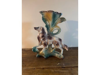 Fin art deco vas med hund