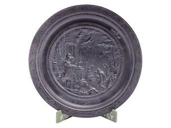Väggtallrik Gjutjärn Vintage Svart Metall Relief Dekor Tallrik Väggdekoration