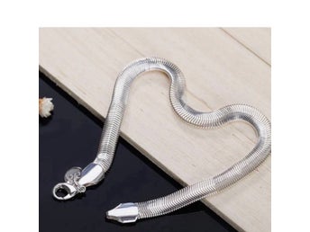 NYTT!! Armband pläterad med silver 925, 20 cm, 6 mm