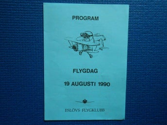 Program Flygdag 19 augusti 1990 Eslövs flygklubb