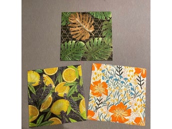 Servett blommor, citron till decoupage