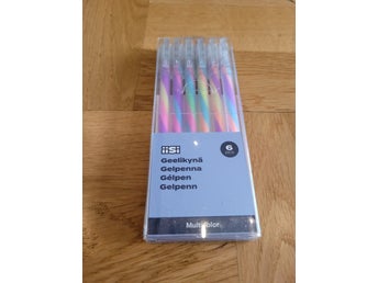 6 stycken gel pennor i mixade färger, gelpennor