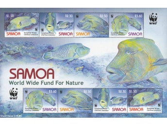 Samoa 2006 Fisk 2x4v i block WWF
