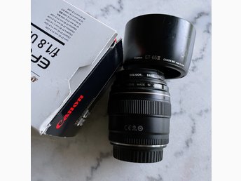 Canon EF 85mm f1.8 USM + ET-65 III Hood + Solig.. | Köp på Tradera
