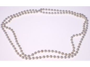 Vintage extra-long white/clear plastic bead necklace-1.7 m length (Weight: 82g)