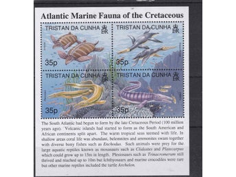 Tristan da Cunha 1997 Förhistorisk fauna 4v i block