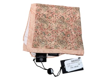 A Christensen Näsduk Paisley Herr 100 Silke Orange Made In Italy Bröstnäsduk