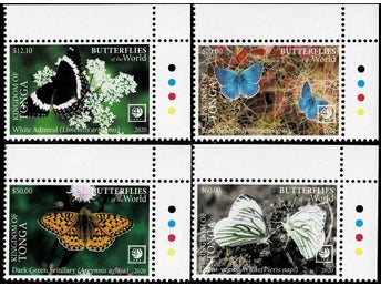 ** REA ** TONGA 2020 Mi 2364-2367 FJÄRILAR ** VÄRDE 1400.