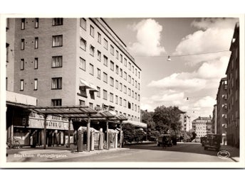 Stockholm - Pontonjärsgatan, Bensinstation, Esso, BP, Carltex mfl