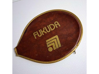 Racketfodral Badminton FUKUDA läckert i brunt & guld skydda din racket